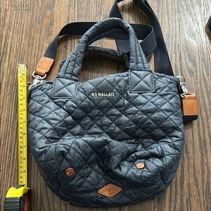 MZ Wallace Blue and Silver Quilted Shoulder Bag